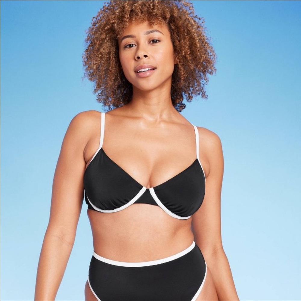 Target women’s underwire contrast band bikini top 34c